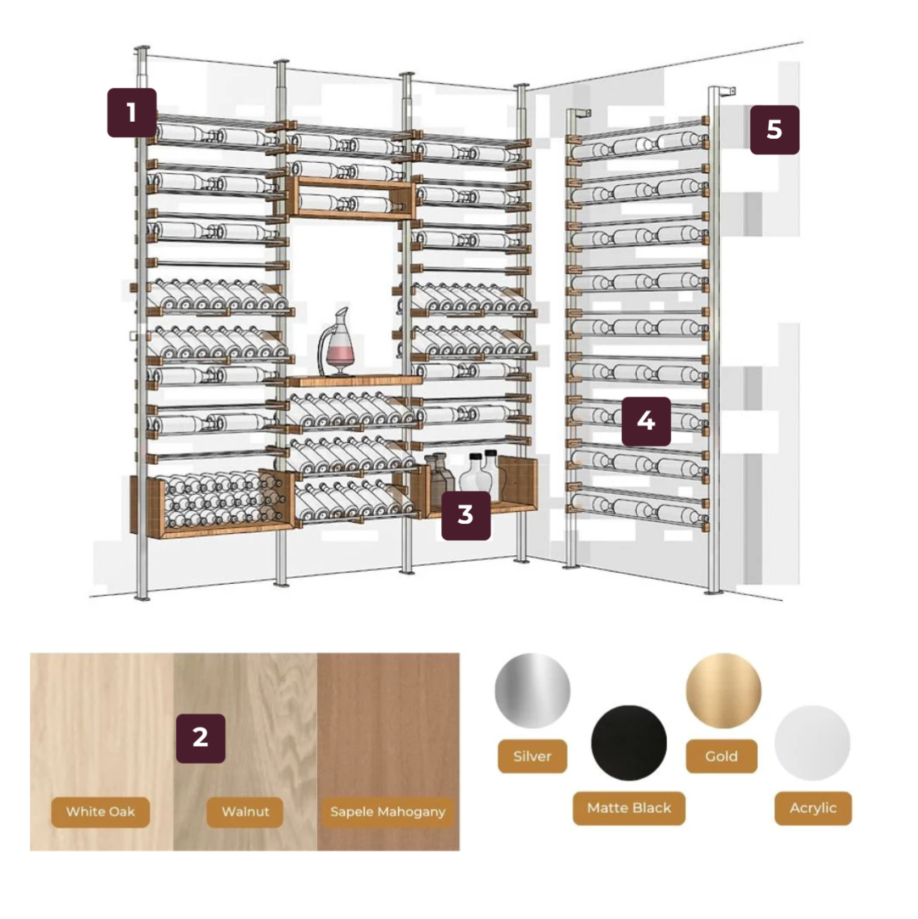 Customizable Modern Wine Displays
