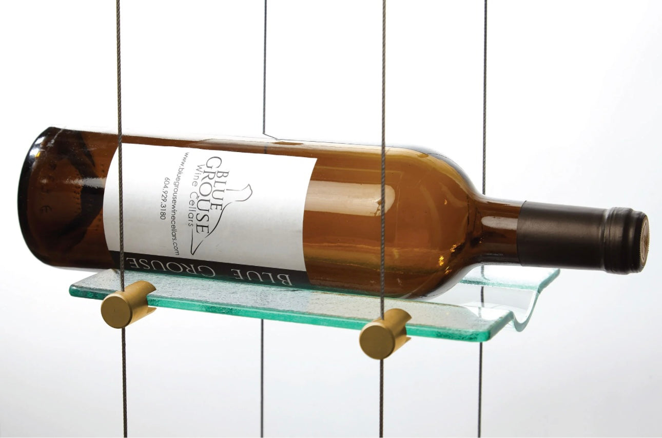 Glass Cradle with Clips for Float Wine Display System