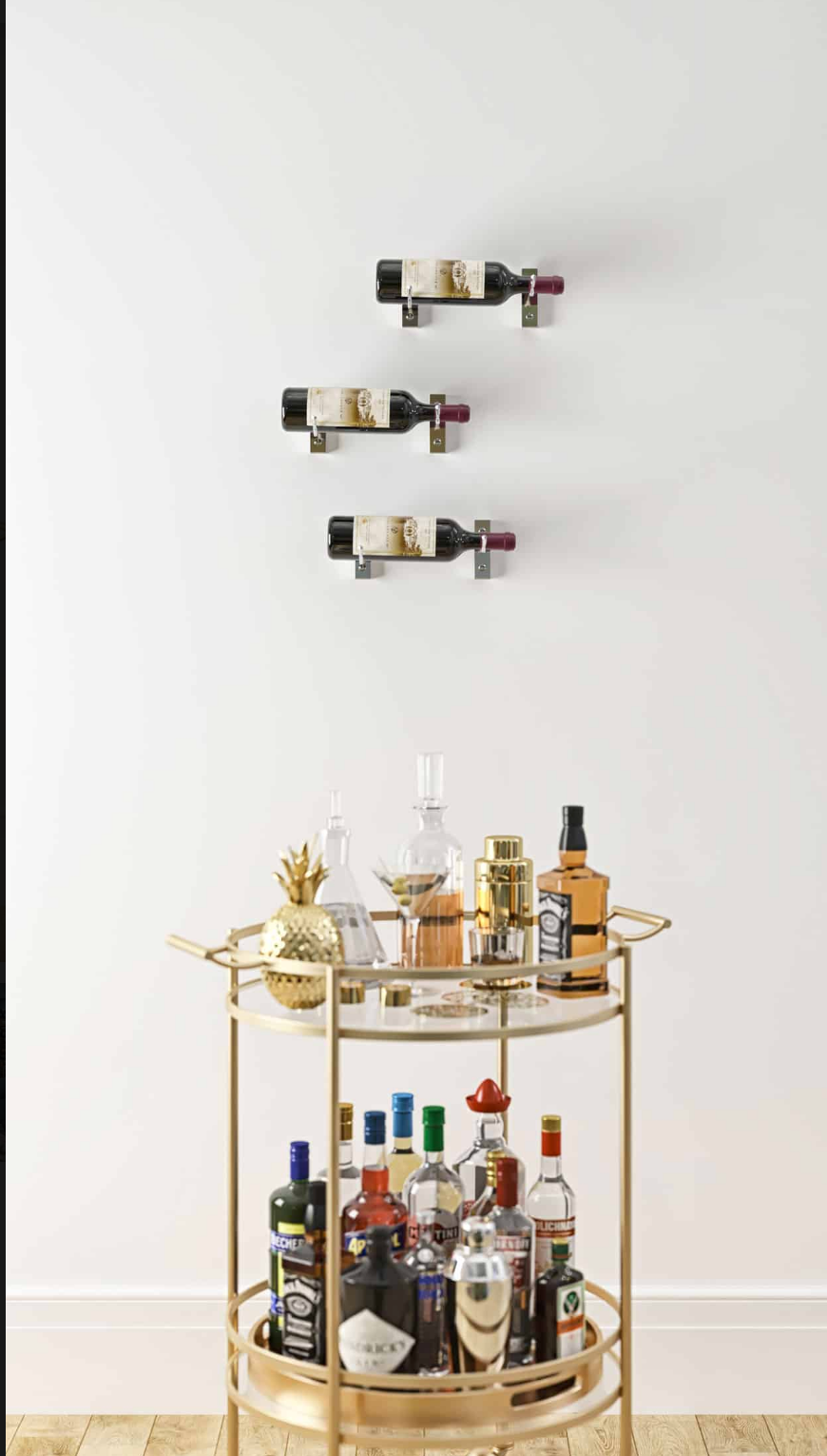 W Series Wine Rack Bottle Height (wall mounted metal wine storage)