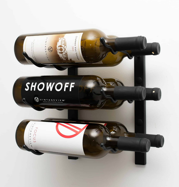 W Series Wine Rack 1 (modern wall mounted metal bottle storage)
