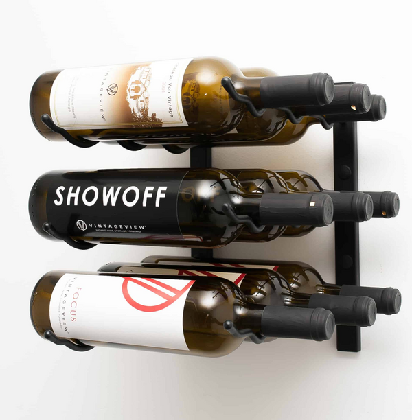 W Series Wine Rack 1 (modern wall mounted metal bottle storage)