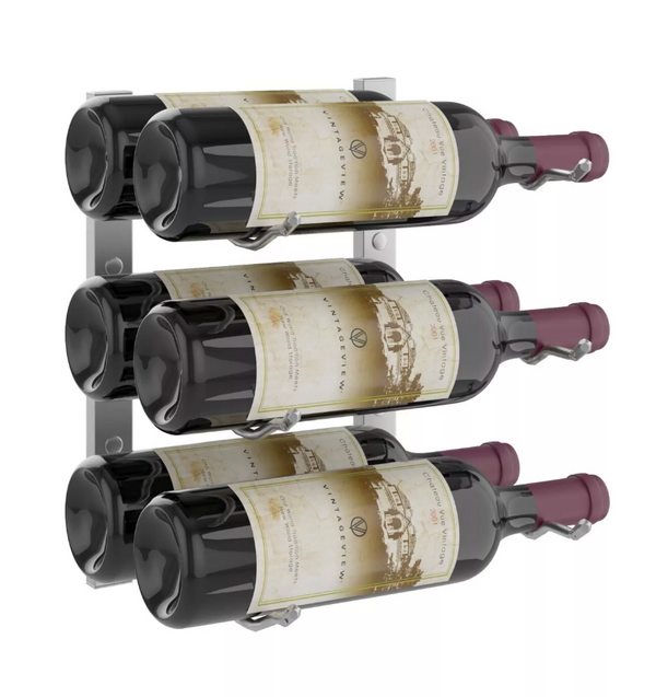 W Series Wine Rack 1 (modern wall mounted metal bottle storage)