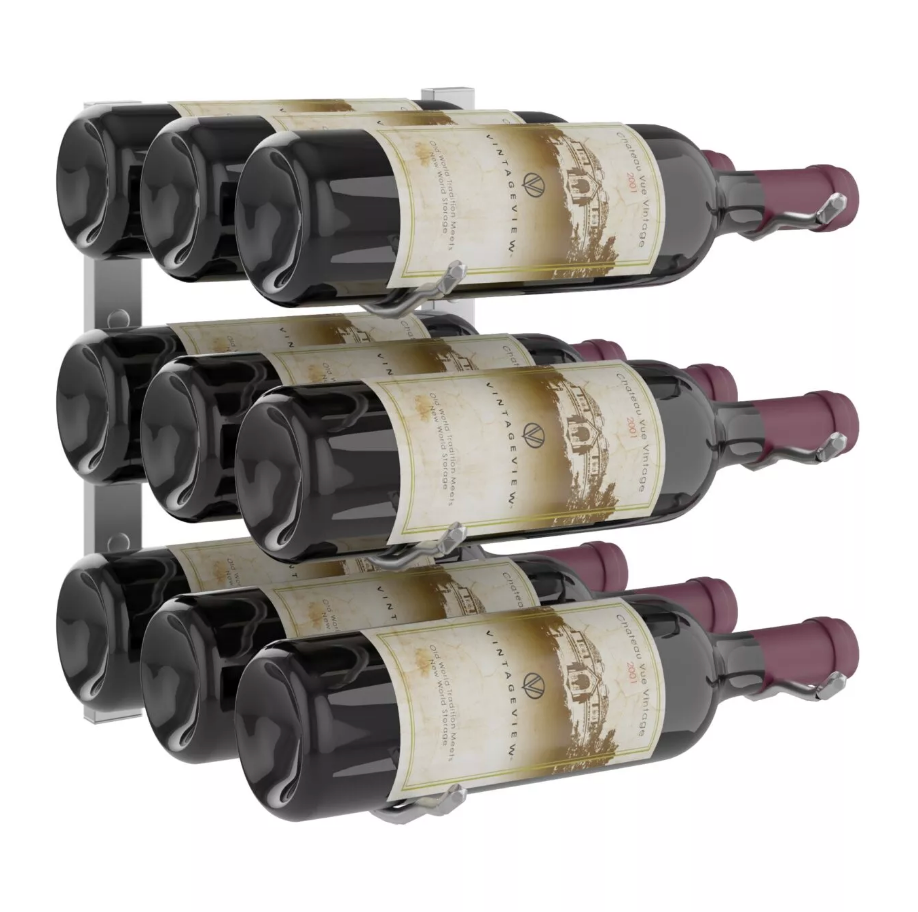 W Series Wine Rack 1 (modern wall mounted metal bottle storage)
