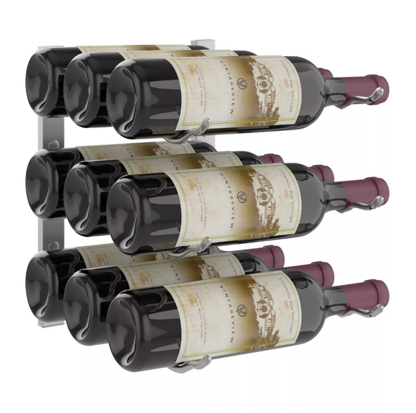 W Series Wine Rack 1 (modern wall mounted metal bottle storage)