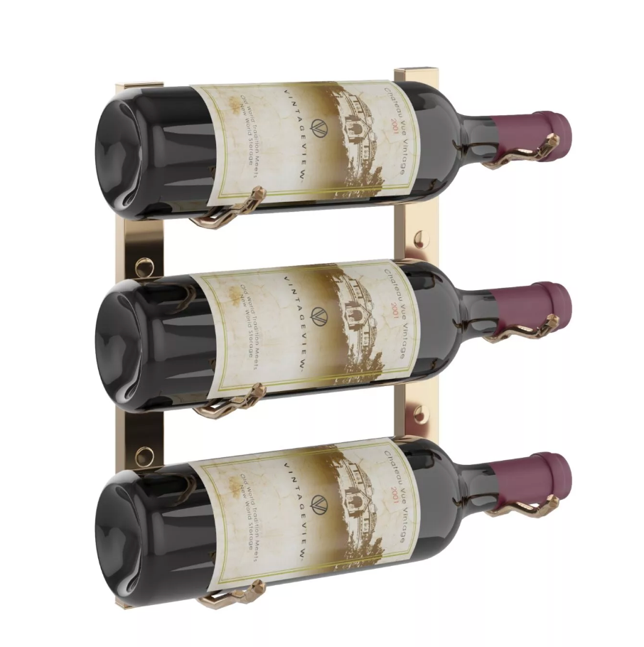 W Series Wine Rack 1 (modern wall mounted metal bottle storage)