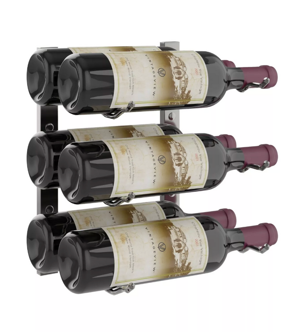 W Series Wine Rack 1 (modern wall mounted metal bottle storage)