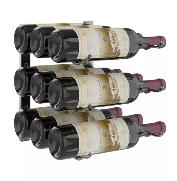 W Series Wine Rack 1 (modern wall mounted metal bottle storage)