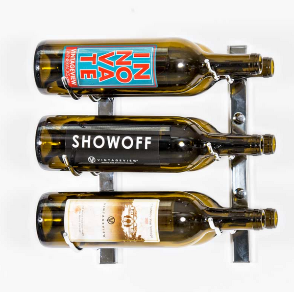 W Series Wine Rack 1 (modern wall mounted metal bottle storage)