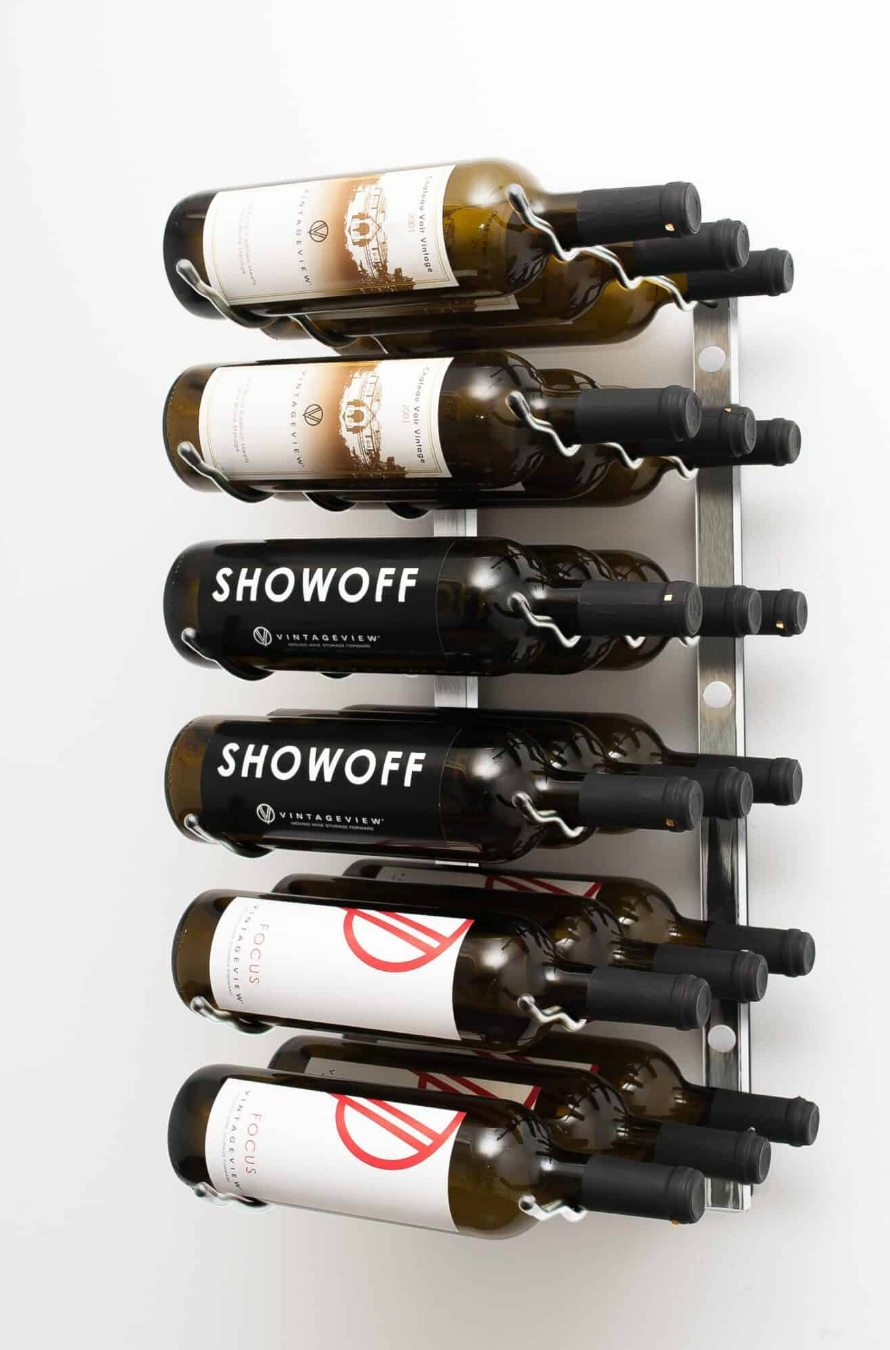 W Series Wine Rack 2 (wall mounted metal wine bottle storage)