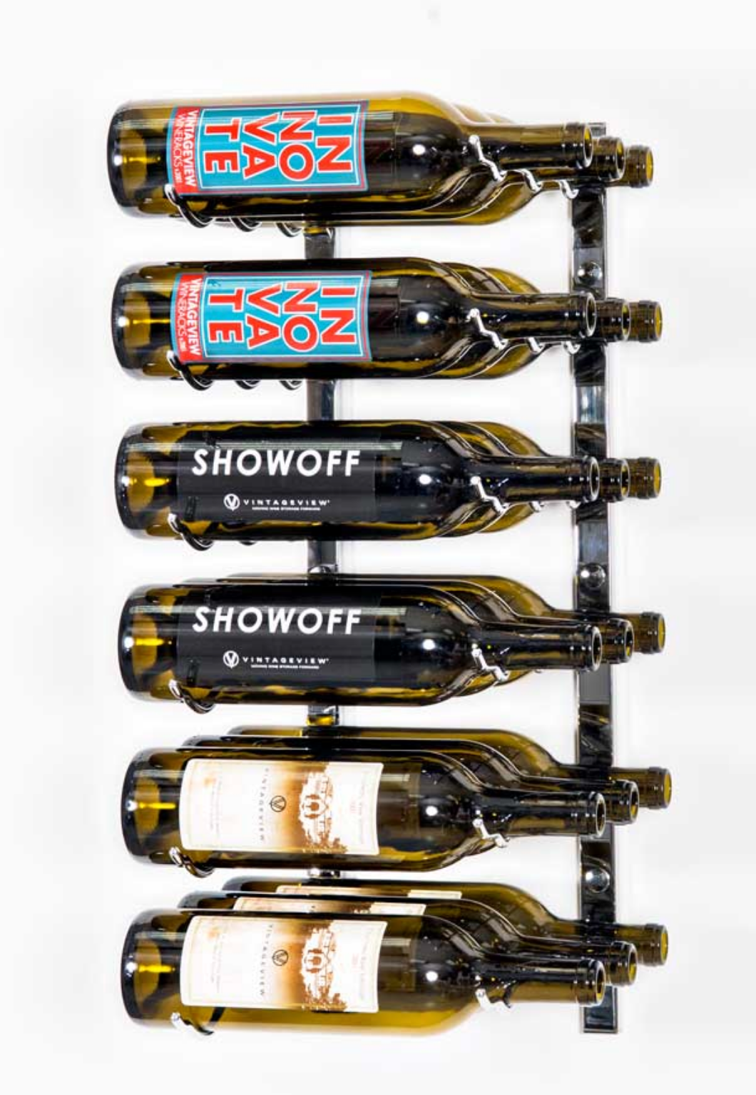 W Series Wine Rack 2 (wall mounted metal wine bottle storage)