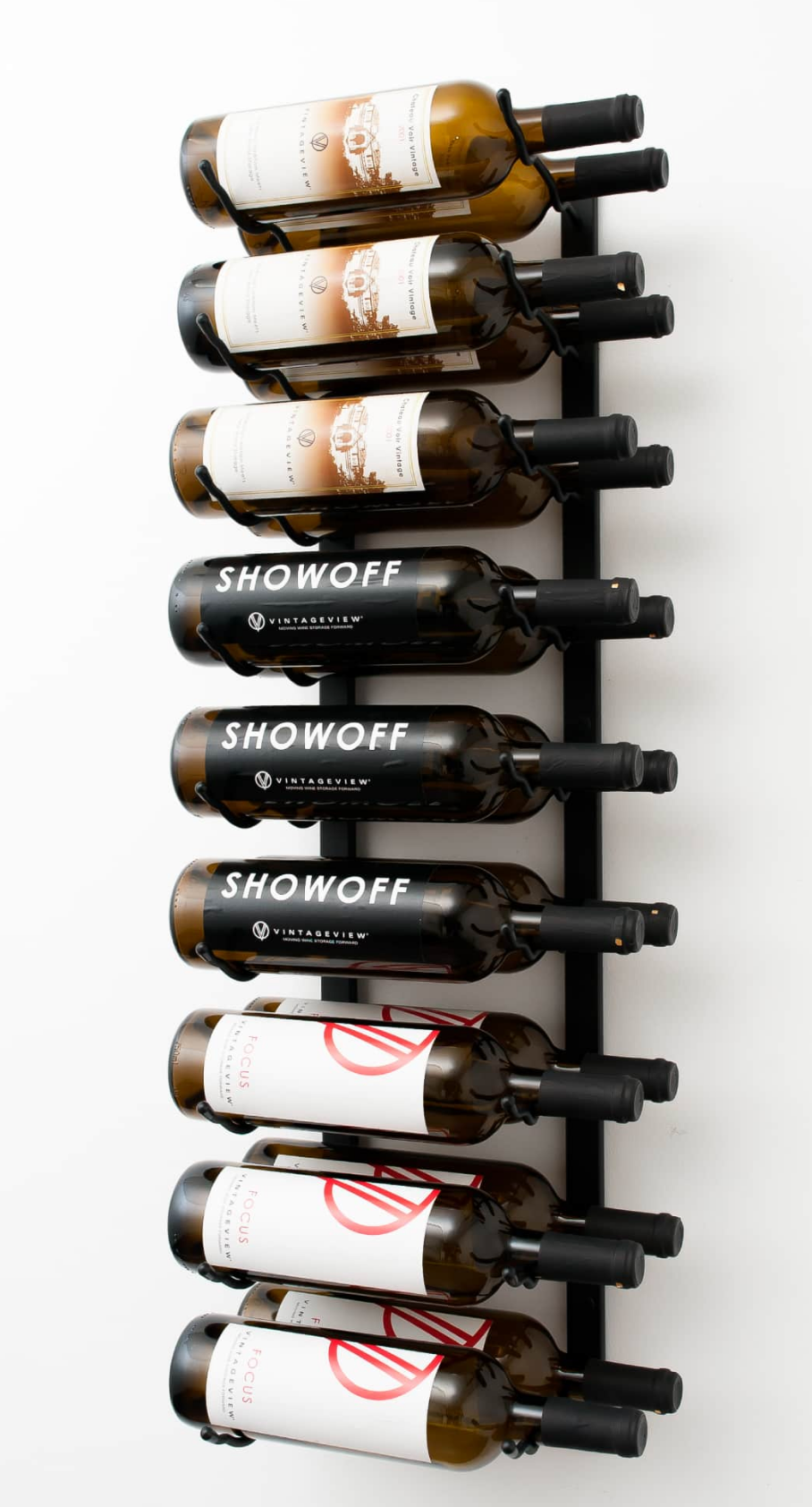 W Series Wine Rack 3 (wall mounted metal bottle storage)