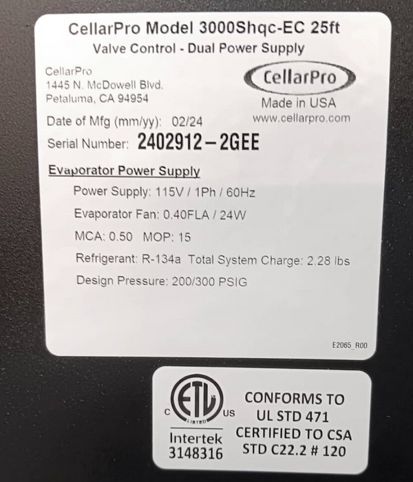 Split QC 25 Ft Horiz 1/3 Ton 3000Shqc #19251