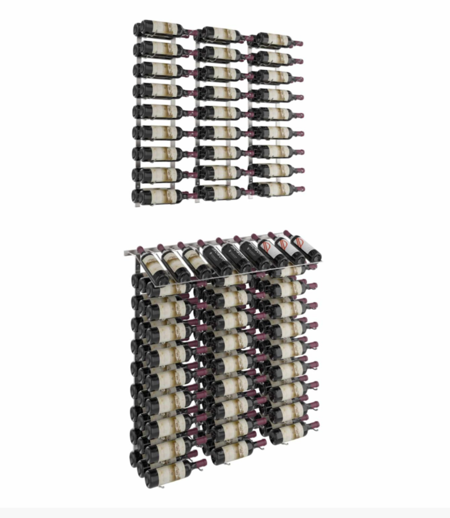 W Series Presentation Row Display (wall mounted metal wine rack kit)