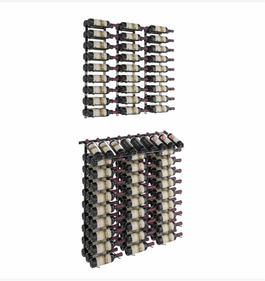 W Series Presentation Row Display (wall mounted metal wine rack kit)
