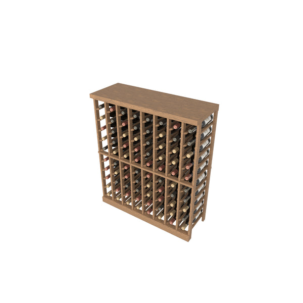 Individual Bottle Wood Wine Rack With Countertop | 8 Column, 10 rows