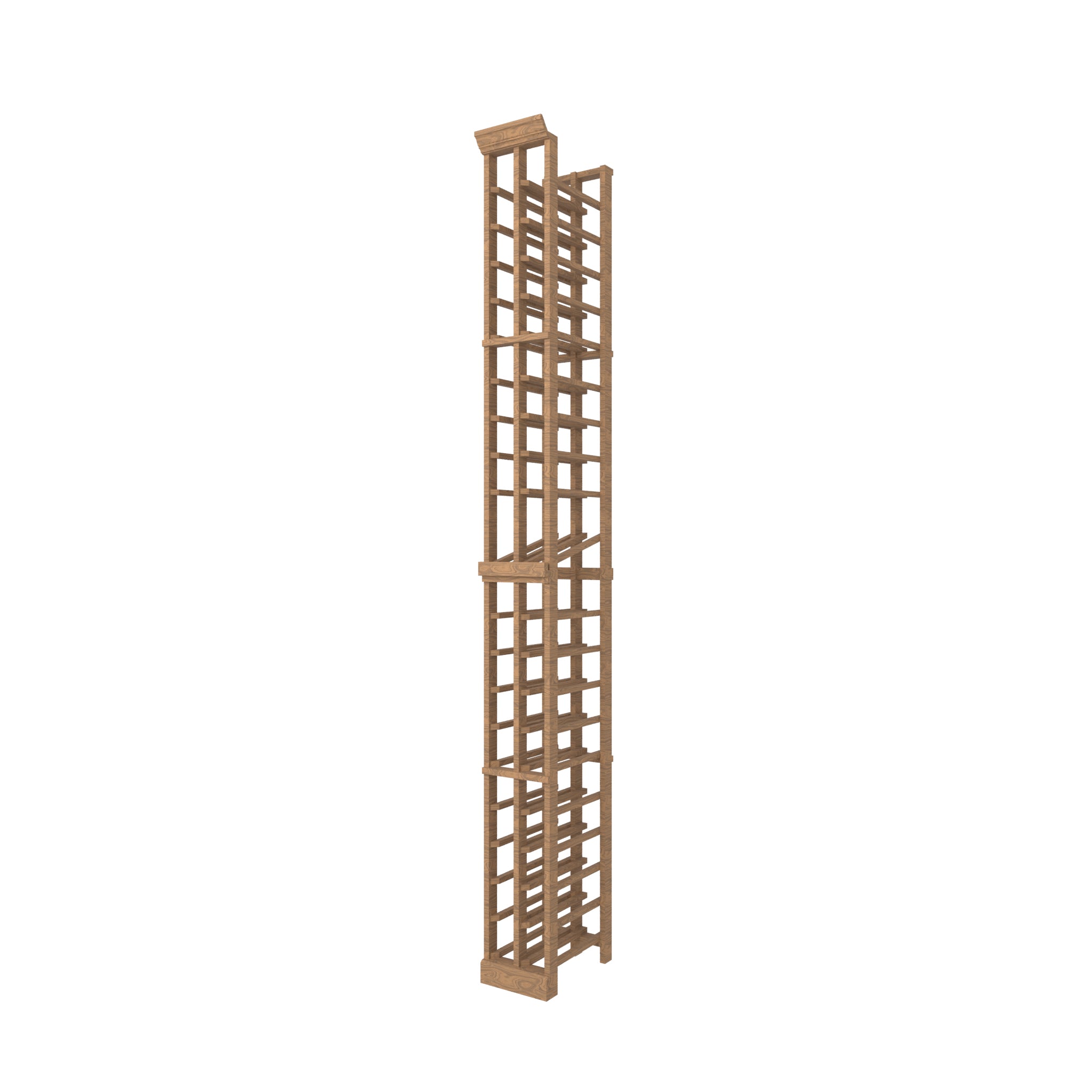 Individual Bottle Wood Wine Rack With Display Row, 2 Column - Ice Wine