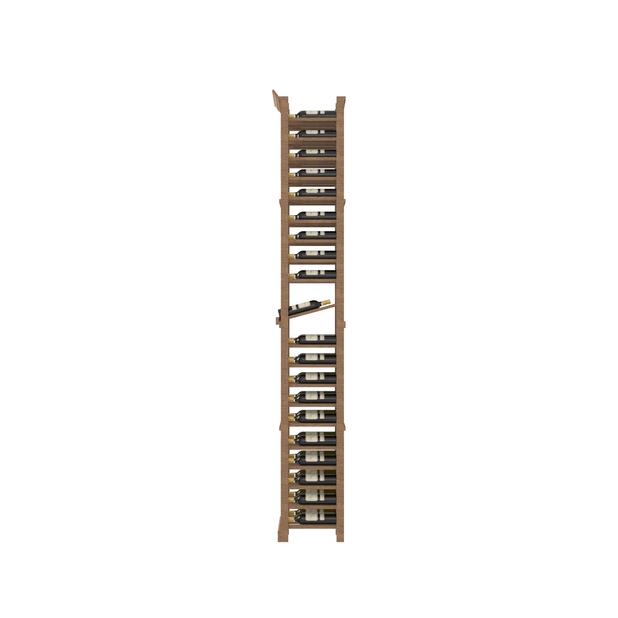 Individual Bottle Wood Wine Rack With Display Row, 2 Column - Ice Wine
