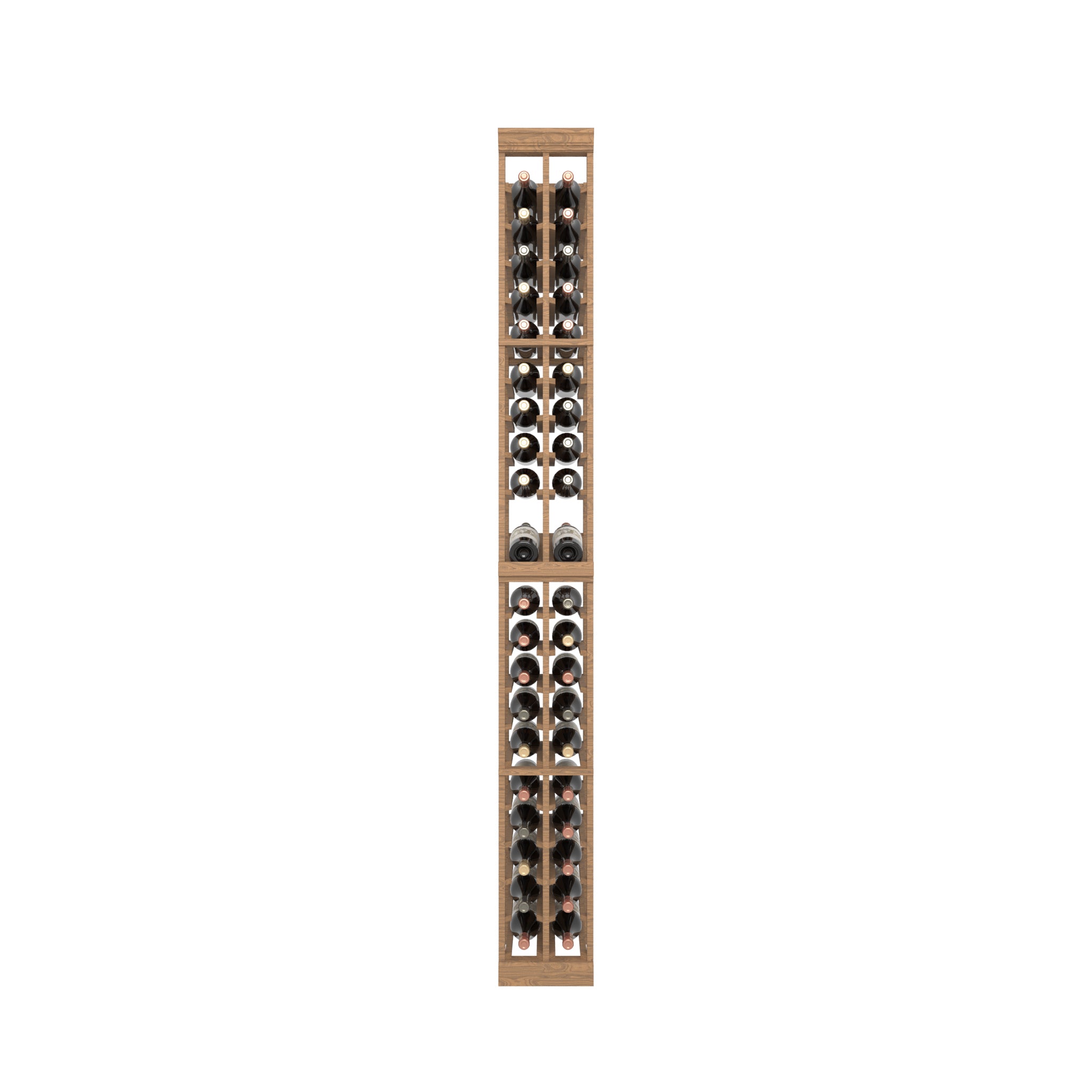 Individual Bottle Wood Wine Rack With Display Row | 2 Column