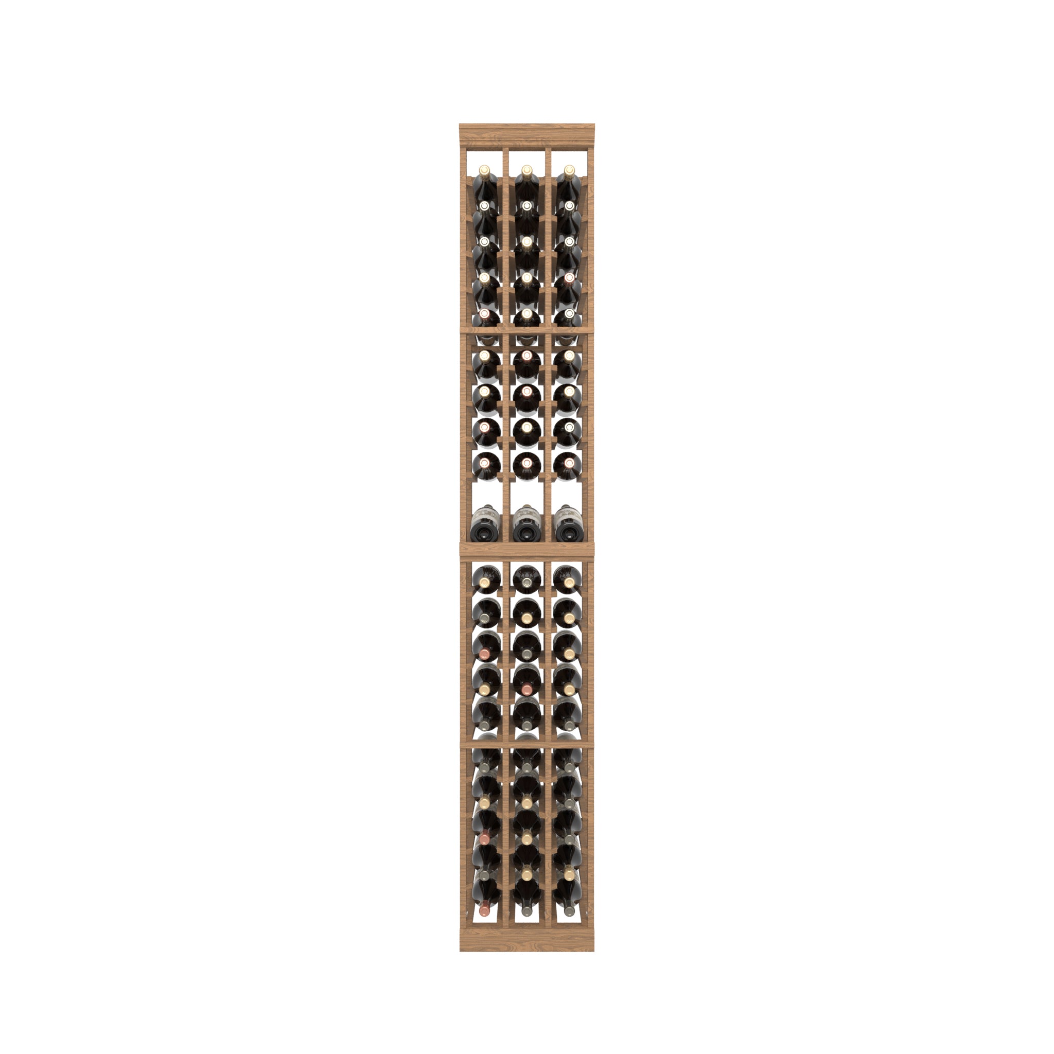 Individual Bottle Wood Wine Rack With Display Row | 3 Column