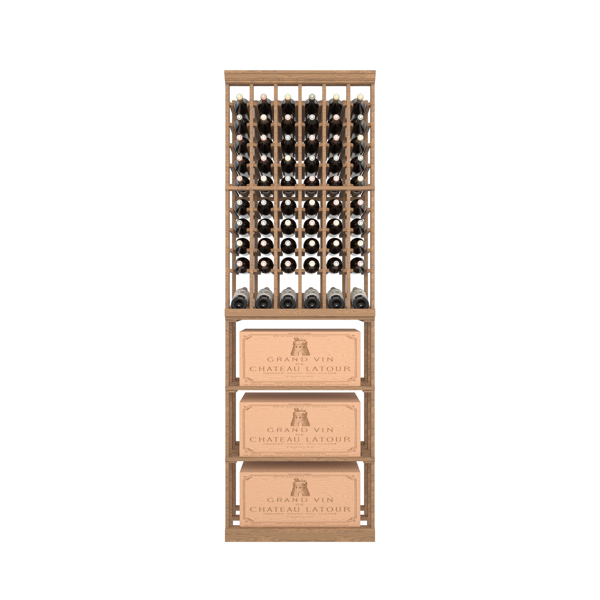 06 Column Rack with Display Row & CASE Storage - 750ml Bottles