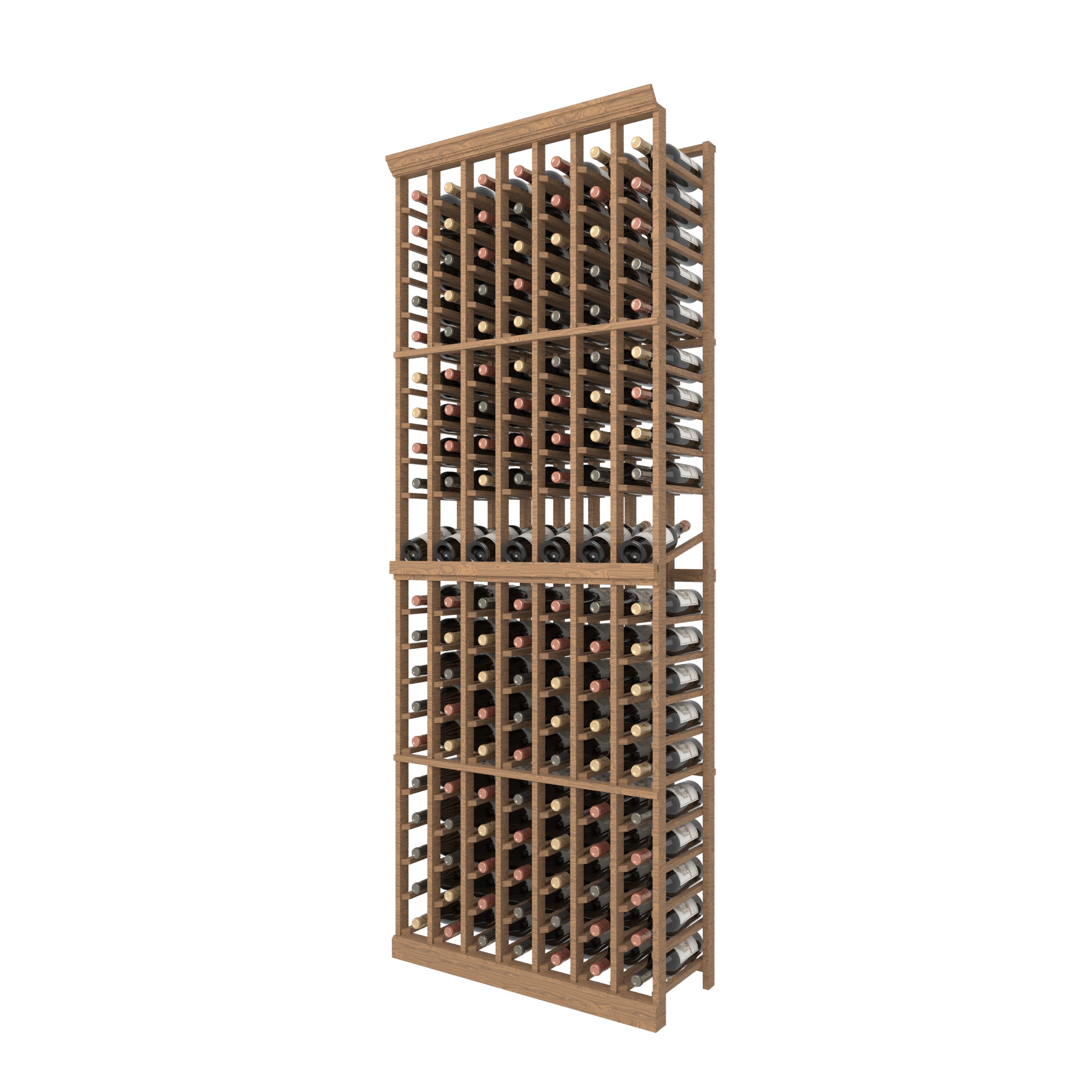 07 Column Wood Rack with Display Row - 750ml Bottles
