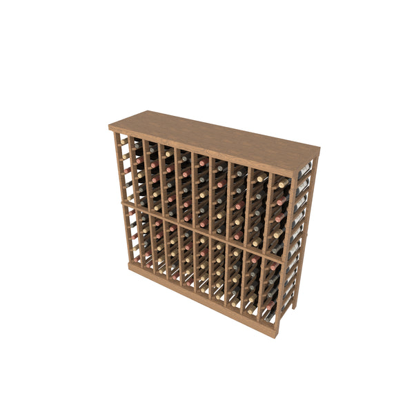 Individual Bottle Wood Wine Rack With Countertop | 10 Column, 10 rows
