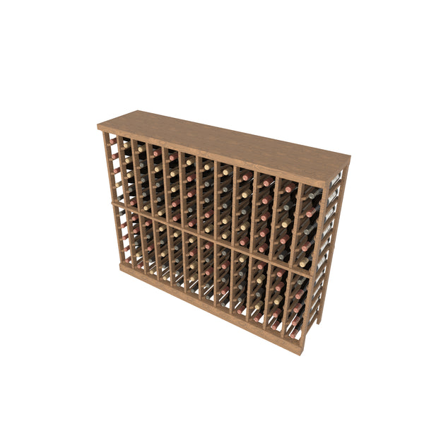 Individual Bottle Wood Wine Rack With Countertop | 12 Column, 10 rows