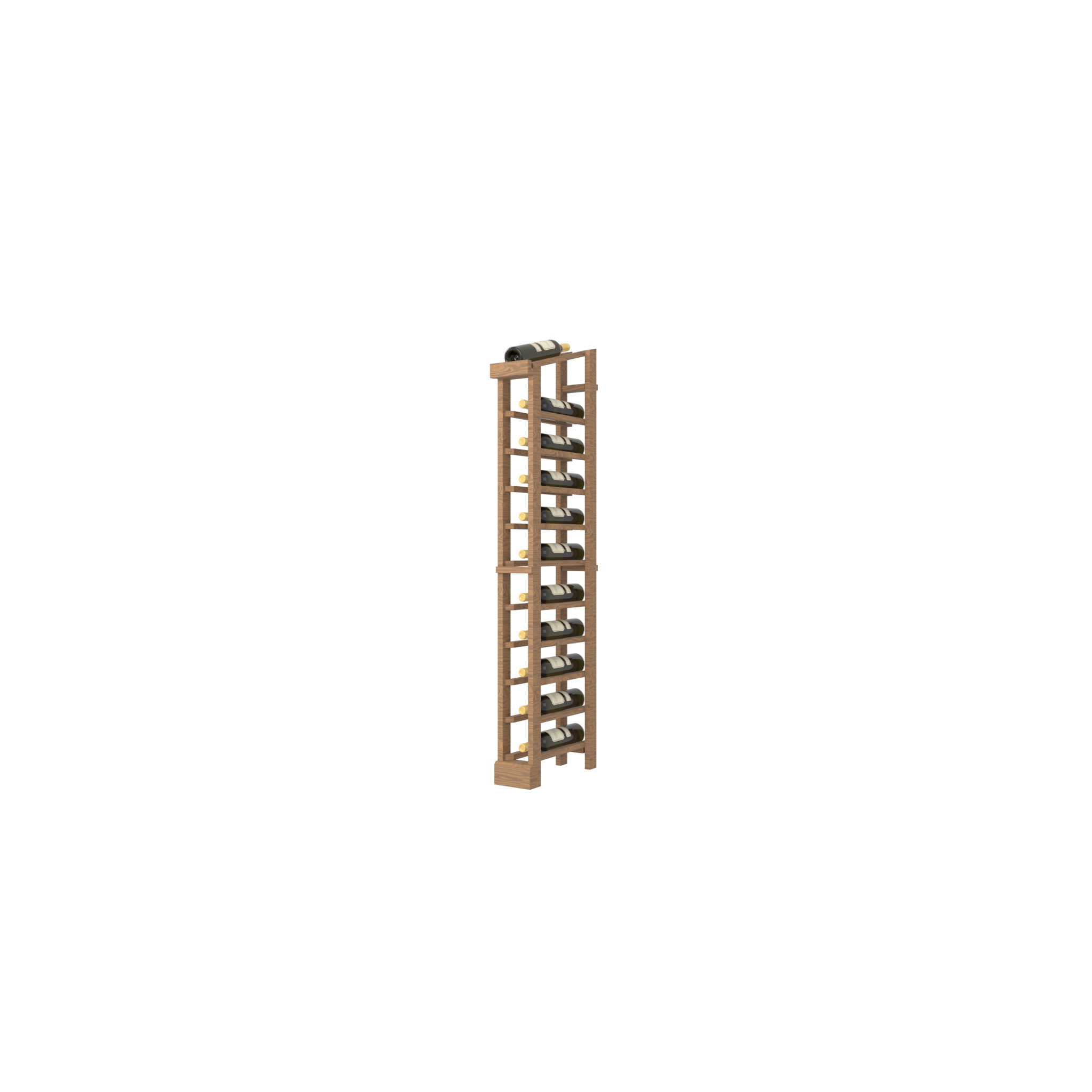 Individual Bottle Wood Wine Rack, With Display Row - Ice Wine Bottles