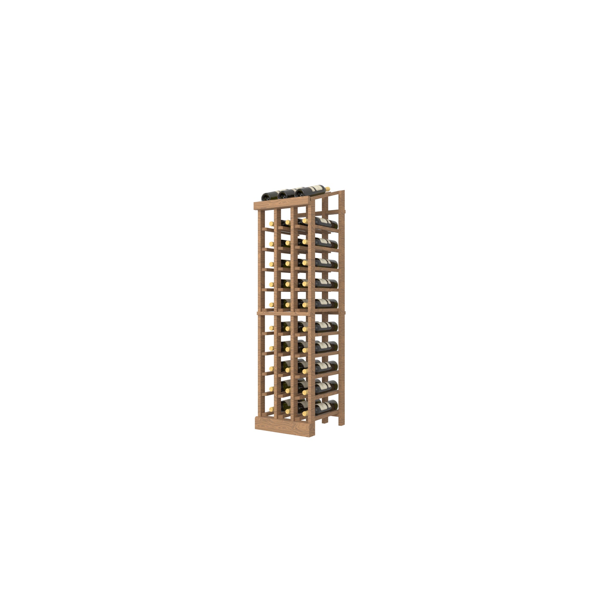 Individual Bottle Wood Wine Rack with Display Row | 3 Column, Ice Wine