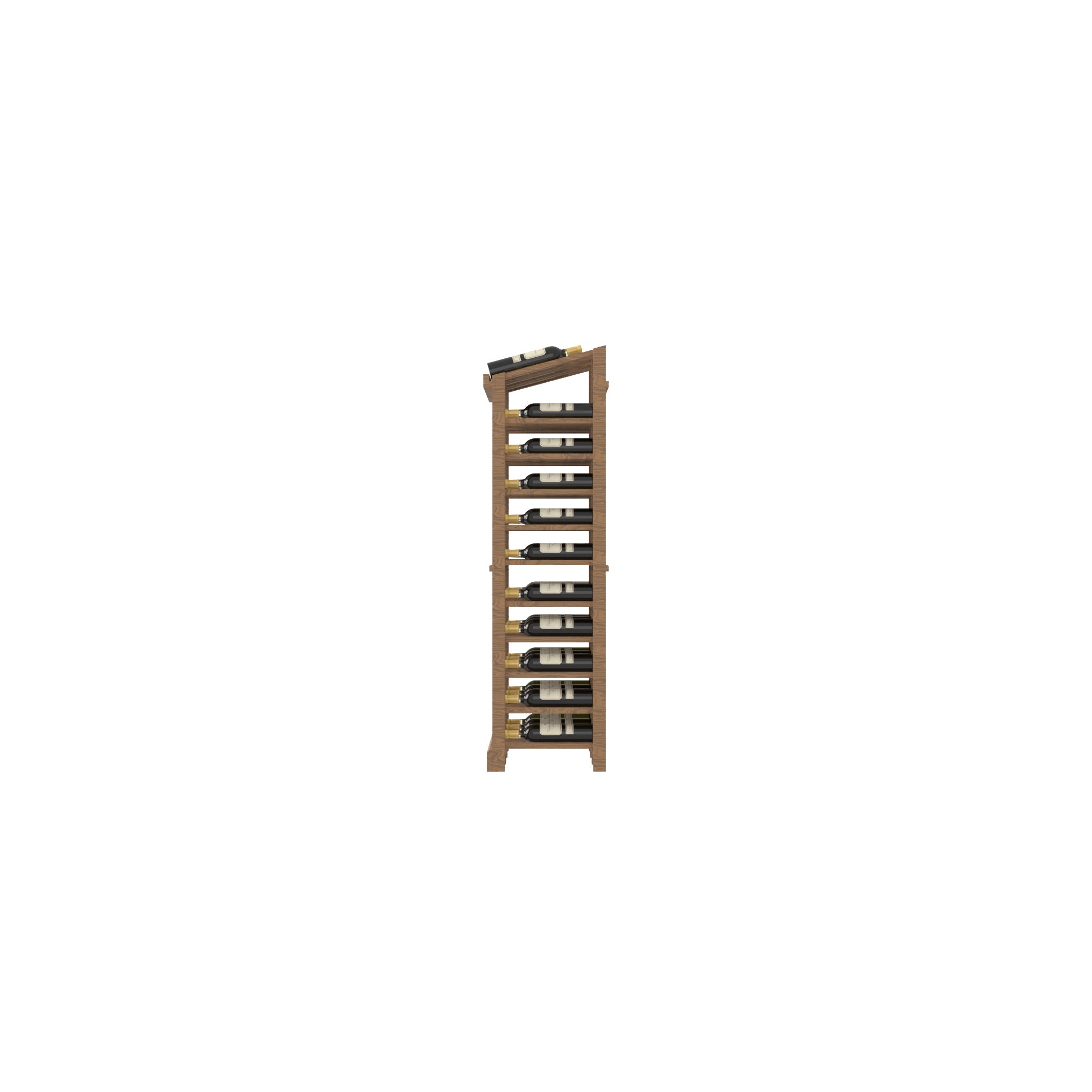 Individual Bottle Wood Wine Rack with Display Row | 3 Column, Ice Wine
