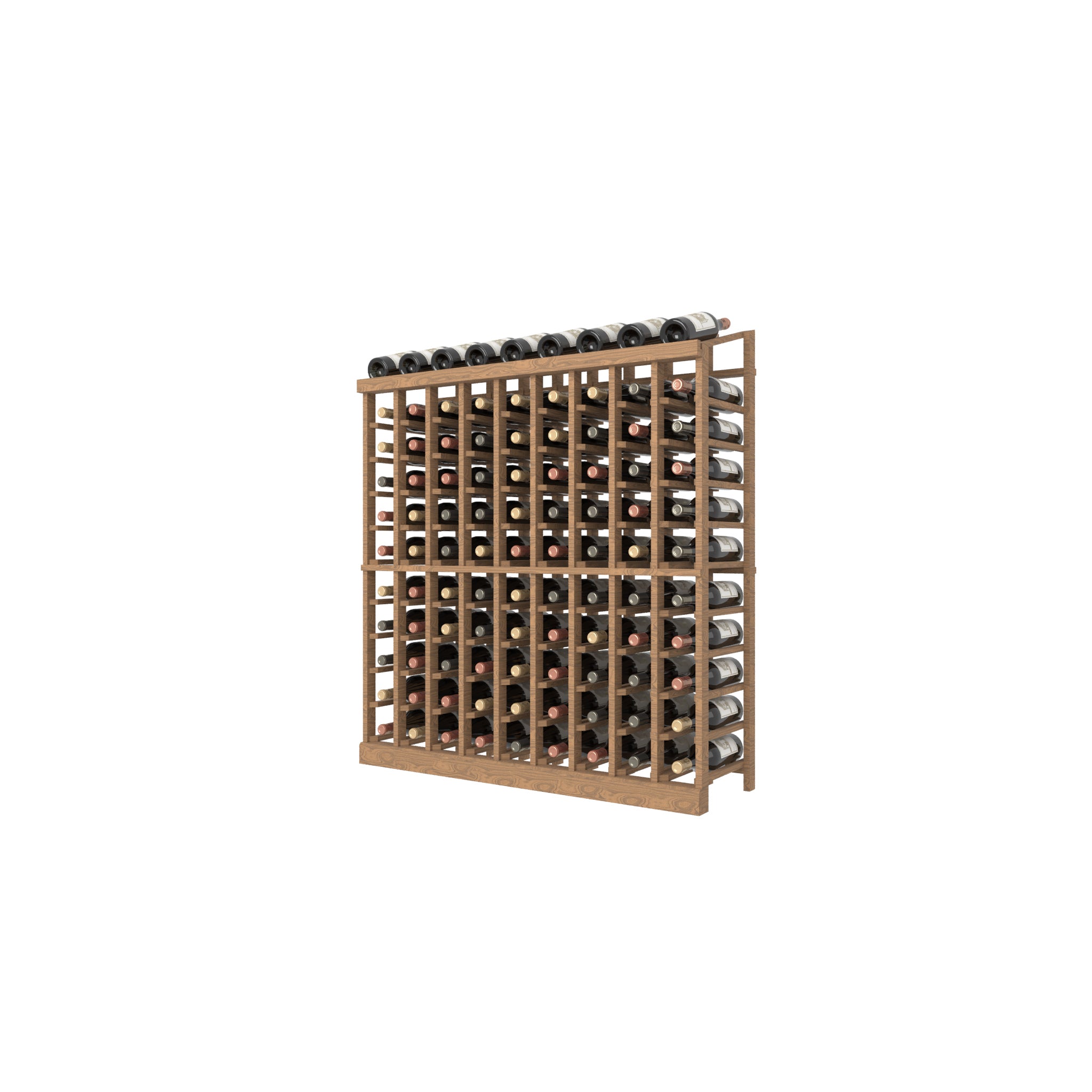 Individual bottle wood Wine Rack with a display row - 9 Column 11 rows